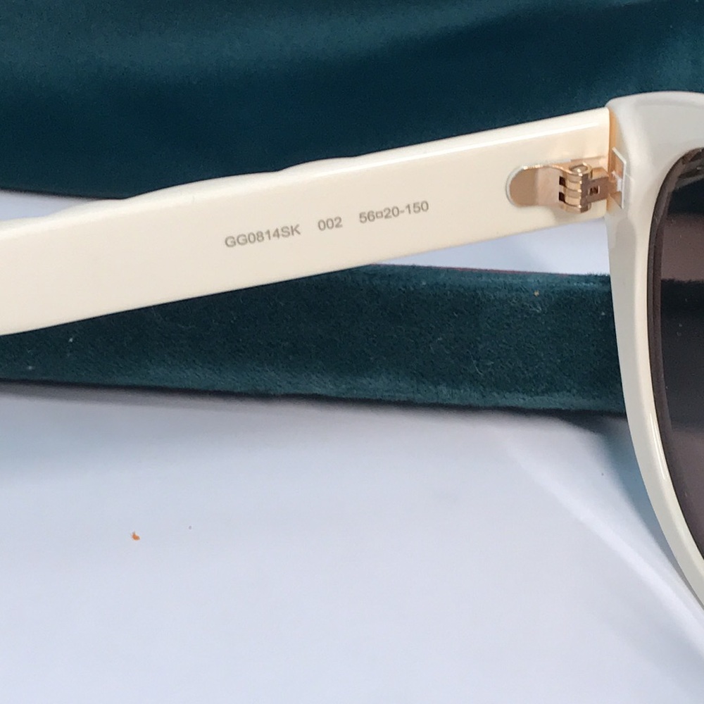New ✨ Authentic Gucci GG0814SK 002 Sunglasses – Ivory Frame with Brown Lenses ✨ - Picture 10 of 14